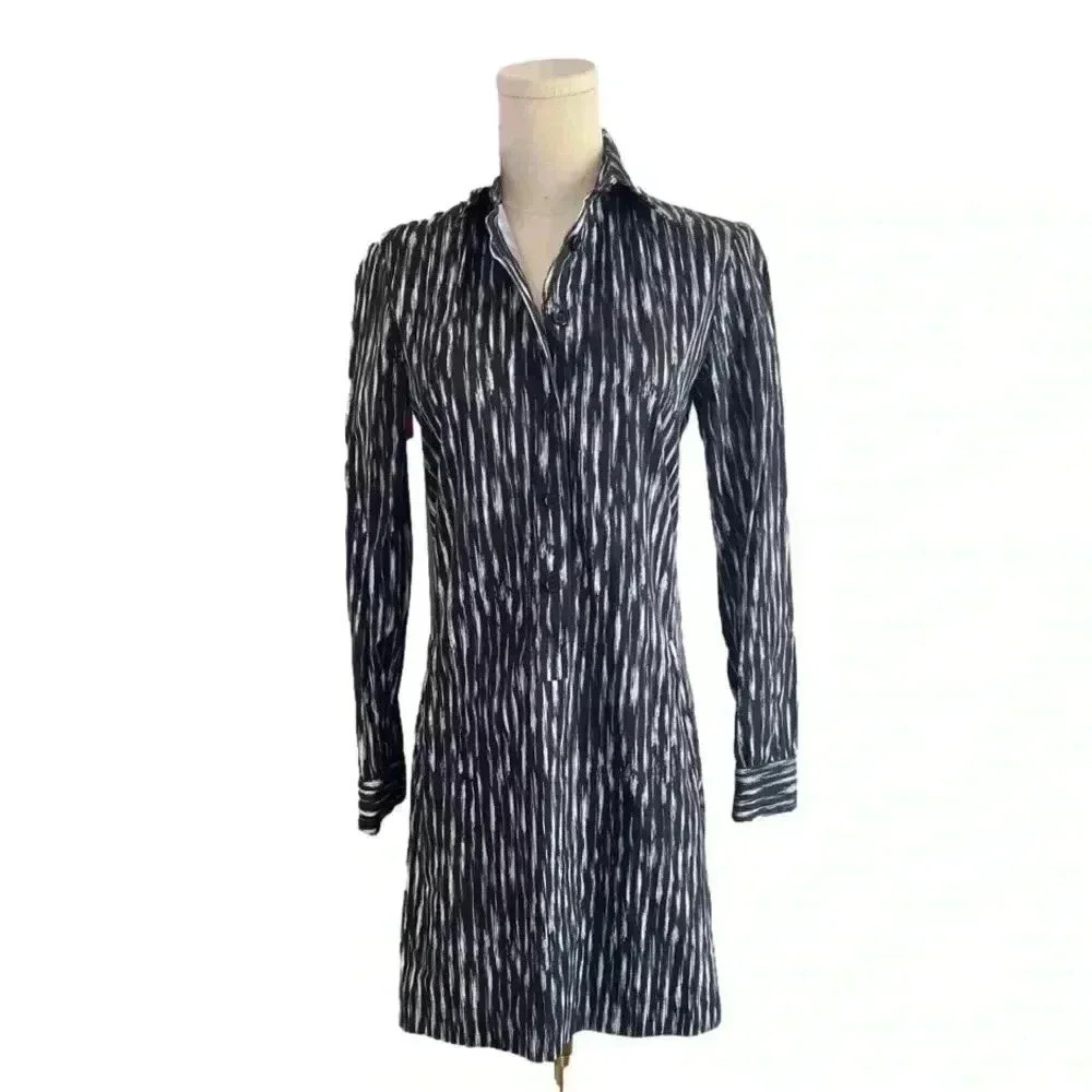 Michael Kors Made In Italy Women's Size 0 Dress Button Front Long Sleeve Pockets